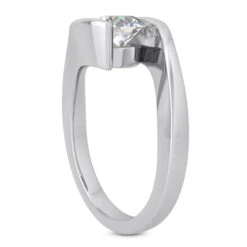 18K White Gold Round Diamond Engagement Ring 0.75ct 1.6mm -H'Hen Sale Store 18k gold round diamond engagement ring 075ct p 34060 back white 20220426