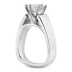 18K White Gold Round Diamond Engagement Ring 0.75ct 5.85mm -H'Hen Sale Store 18k gold round diamond engagement ring 075ct p 34196 back white 20220426