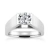 18K White Gold Round Diamond Engagement Ring 0.75ct 5.85mm