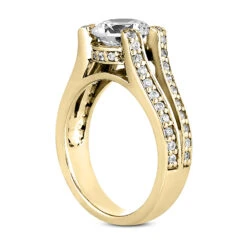 18K White Gold Round Diamond Engagement Ring 1.22ct -H'Hen Sale Store 18k gold round diamond engagement ring 122ct p 34648 back yellow 20220420 20220426