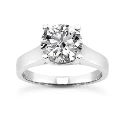 18K White Gold Round Diamond Engagement Ring Set 0.75ct Band: 2.5mm, Eng.: 3.7mm -H'Hen Sale Store 18k gold round diamond engagement ring set 075ct p 30067 back white 20220420 20220426