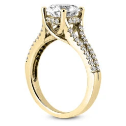 18K White Gold Round Diamond Engagement Ring Set 1.20ct Band: 1.5mm, Eng.: 2.6mm -H'Hen Sale Store 18k gold round diamond engagement ring set 120ct p 29917 additional yellow