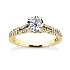 18K White Gold Round Diamond Engagement Ring Set 1.20ct Band: 1.5mm, Eng.: 2.6mm -H'Hen Sale Store 18k gold round diamond engagement ring set 120ct p 29917 back yellow