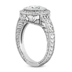 18K White Gold Round Diamond Engagement Ring Set 1.24ct Band: 3.10mm, Eng.: 3.80mm -H'Hen Sale Store 18k gold round diamond engagement ring set 124ct p 29887 additional white