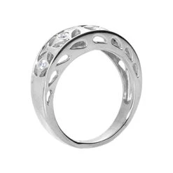 18K White Gold Round Diamond Ladies Ring 0.10ct 6.3mm -H'Hen Sale Store 18k gold round diamond ladies ring 010ct p 32576 back white 20220420 20220426