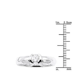 Thin 18K White Gold Round Diamond Ladies Ring 0.30ct -H'Hen Sale Store 18k gold round diamond ladies ring 030ct p 32666 rulerwh