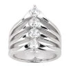 18K White Gold Round Diamond Ladies Ring 0.50ct 8.3mm