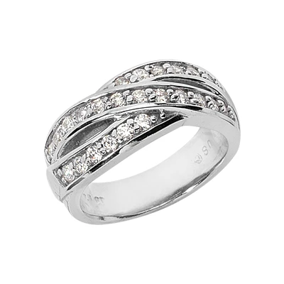 18K White Gold Round Diamond Ladies Ring 0.60ct 8.5mm 3 18K White Gold Round Diamond Ladies Ring 0.60ct 8.5mm