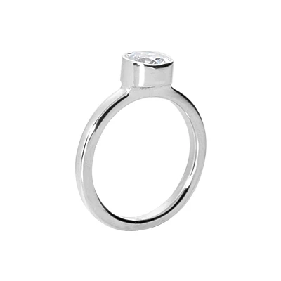 Thin 18K White Gold Round Diamond Ladies Ring 0.60ct 2.1mm 5 Thin 18K White Gold Round Diamond Ladies Ring 0.60ct 2.1mm - Image 3