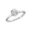 Thin 18K White Gold Round Diamond Ladies Ring 0.60ct 2.1mm