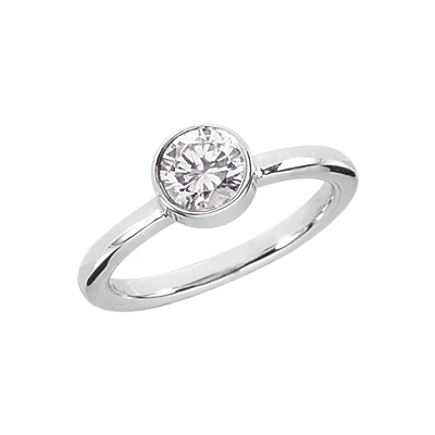 Thin 18K White Gold Round Diamond Ladies Ring 0.60ct 2.1mm 3 Thin 18K White Gold Round Diamond Ladies Ring 0.60ct 2.1mm