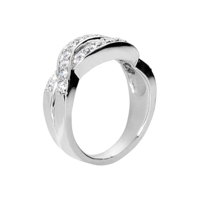 18K White Gold Round Diamond Ladies Ring 0.66ct 8.5mm 5 18K White Gold Round Diamond Ladies Ring 0.66ct 8.5mm - Image 3