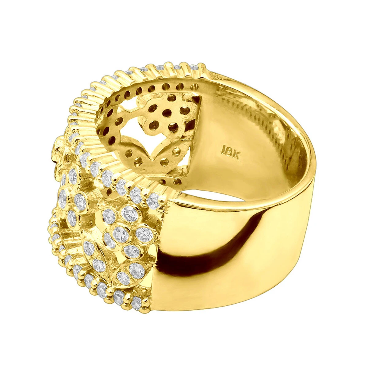 18K White Gold Round Diamond Ladies Ring 0.82ct 12.8mm 7 18K White Gold Round Diamond Ladies Ring 0.82ct 12.8mm - Image 5