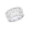 18K White Gold Round Diamond Ladies Ring 0.82ct 12.8mm