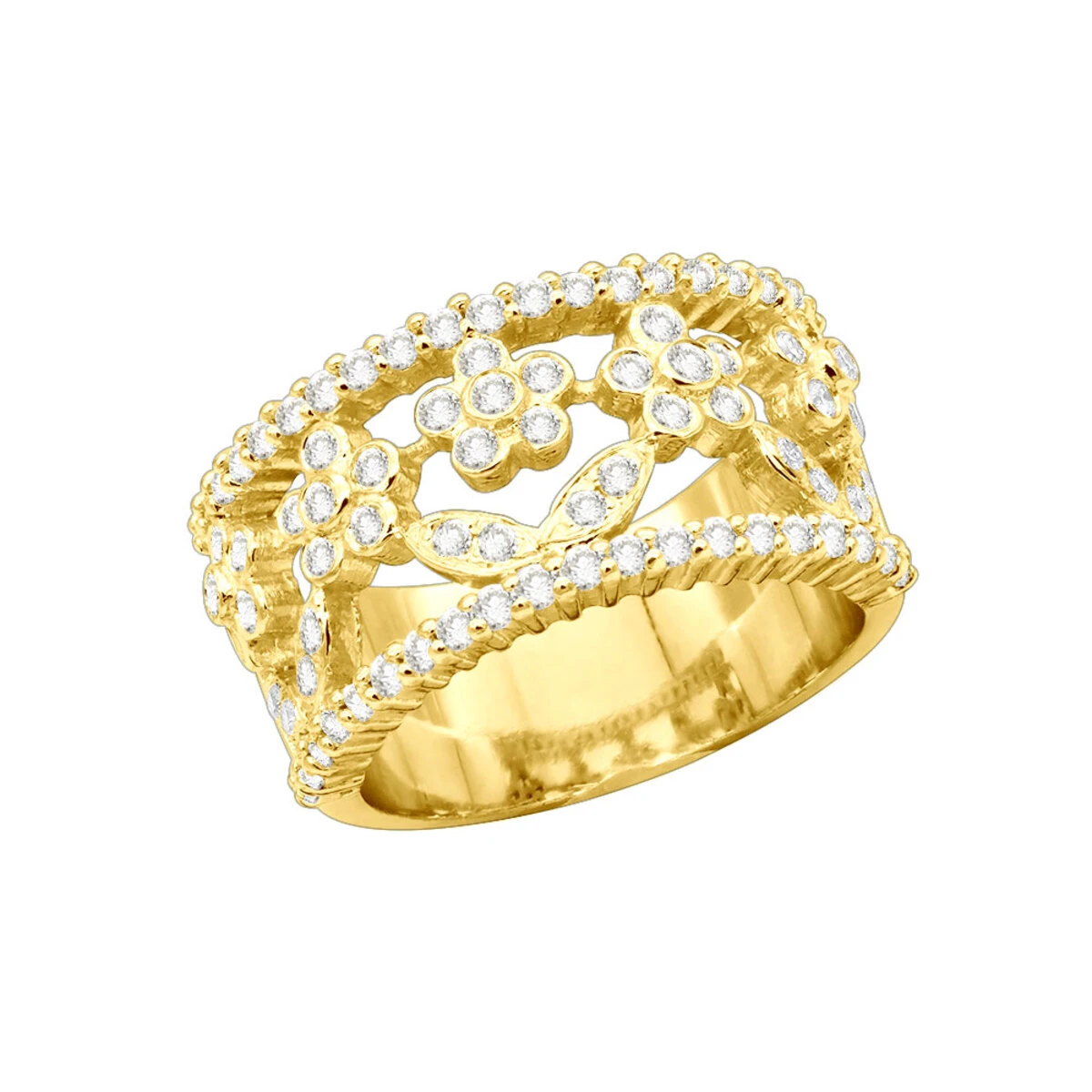 18K White Gold Round Diamond Ladies Ring 0.82ct 12.8mm 4 18K White Gold Round Diamond Ladies Ring 0.82ct 12.8mm - Image 2