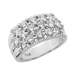 18K White Gold Round Diamond Ladies Ring 1.92ct