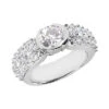 18K White Gold Round Diamond Ladies Ring 2.40ct 6.2mm