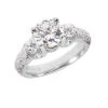 Thin 18K White Gold Round Diamond Ladies Ring 2.43ct