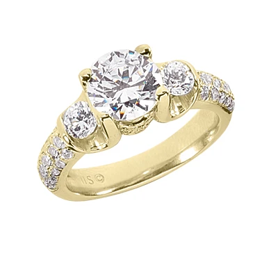 Thin 18K White Gold Round Diamond Ladies Ring 2.43ct 4 Thin 18K White Gold Round Diamond Ladies Ring 2.43ct - Image 2