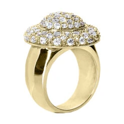 18K White Gold Round Diamond Ladies Ring 2.52ct 20.4mm -H'Hen Sale Store 18k gold round diamond ladies ring 252ct p 32774 back yellow 20220426