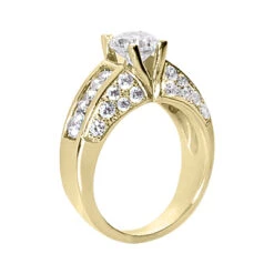 18K White Gold Round Diamond Ladies Ring 2.52ct 8.5mm -H'Hen Sale Store 18k gold round diamond ladies ring 252ct p 32924 back yellow 20220426