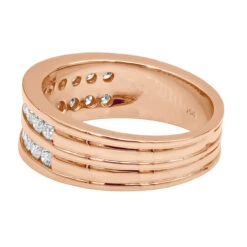 18K Rose Gold Round Diamond Men's Wedding Band 1.32ct -H'Hen Sale Store 18k gold round diamond mens wedding band 132ct p 31353 backro