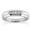 18K White Gold Round Diamond Men's Wedding Ring 0.35ct