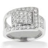 18K White Gold Round Diamond Right Hand Ladies Ring 0.50ct