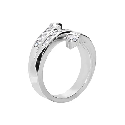 18K White Gold Round Diamond Right Hand Ladies Ring 0.90ct 5 18K White Gold Round Diamond Right Hand Ladies Ring 0.90ct - Image 3