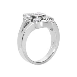 18K White Gold Round Diamond Right Hand Ladies Ring 1.11ct -H'Hen Sale Store 18k gold round diamond right hand ladies ring 111ct p 31449 back white 20220420 20220426