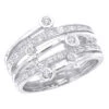 18K White Gold Round Diamond Right Hand Women's Ring 0.40ct