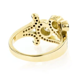 18K Yellow Gold Round Diamond Right Hand Women's Ring 1.17ct -H'Hen Sale Store 18k gold round diamond right hand womens ring 117ct p 31591 backye