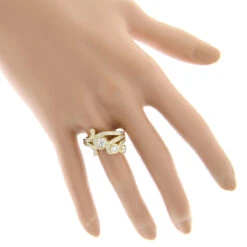 18K Yellow Gold Round Diamond Right Hand Women's Ring 1.17ct -H'Hen Sale Store 18k gold round diamond right hand womens ring 117ct p 31591 bodye