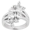 18K White Gold Round Diamond Right Hand Women's Ring 2ct