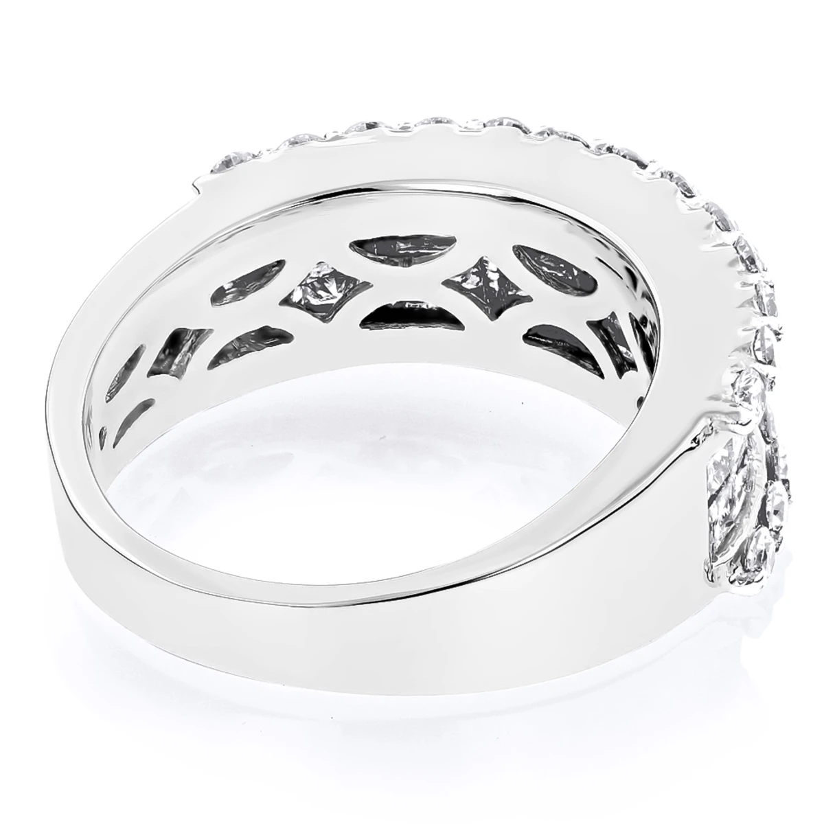18K White Gold Round Princess Diamond Band 2.28ct 6 18K White Gold Round Princess Diamond Band 2.28ct - Image 4