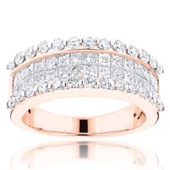 18K White Gold Round Princess Diamond Band 2.28ct 10 18K White Gold Round Princess Diamond Band 2.28ct -H'Hen Sale Store 18k gold round princess diamond band 228ct p 50165 rose