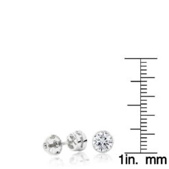 18K White Gold Solitaire Round Diamond Bezel Stud Earrings 1.5ct -H'Hen Sale Store 18k gold solitaire round diamond bezel stud earrings 15ct rulerwh