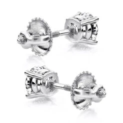 18K White Gold Solitaire Round Diamond Stud Earrings 0.25ct 11 18K White Gold Solitaire Round Diamond Stud Earrings 0.25ct -H'Hen Sale Store 18k gold solitaire round diamond stud earrings 025ct backwh