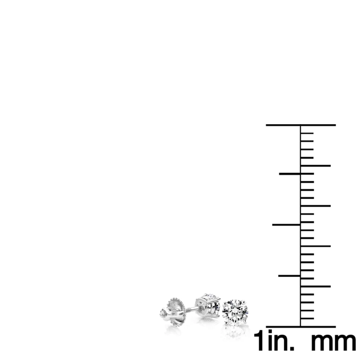 18K White Gold Solitaire Round Diamond Stud Earrings 0.25ct 8 18K White Gold Solitaire Round Diamond Stud Earrings 0.25ct - Image 6