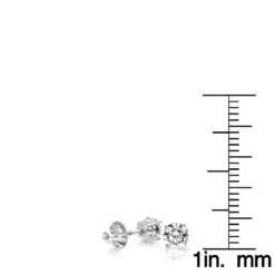 18K White Gold Solitaire Round Diamond Stud Earrings 0.50ct -H'Hen Sale Store 18k gold solitaire round diamond stud earrings 050ct rulerwh