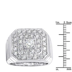 18K Rose Gold Men's Square Shape Diamond Engagement Ring 2.1ct VS Diamonds -H'Hen Sale Store 18k gold square shape mens diamond egnagement ring 2 10ct rulerwh 1