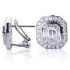 18K White Gold Unique Designer Diamond Earrings Studs 2.04ct By Luccello