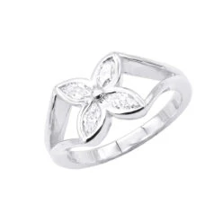 18K Yellow Gold Women's Diamond Ring Flower Design 0.6ct -H'Hen Sale Store 18k gold womens diamond ring 060ct p 32122 wh