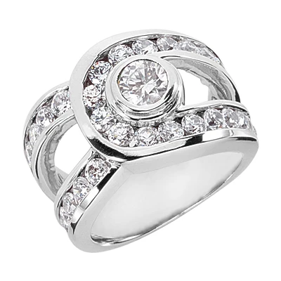 18K White Gold Women's Diamond Ring 2.81ct 3 18K White Gold Women's Diamond Ring 2.81ct