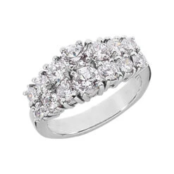 18K White Gold Women's Diamond Ring 2ct 9.6mm