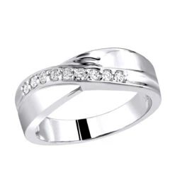 18K White Gold Women's Diamond Wedding Ring 0.27ct