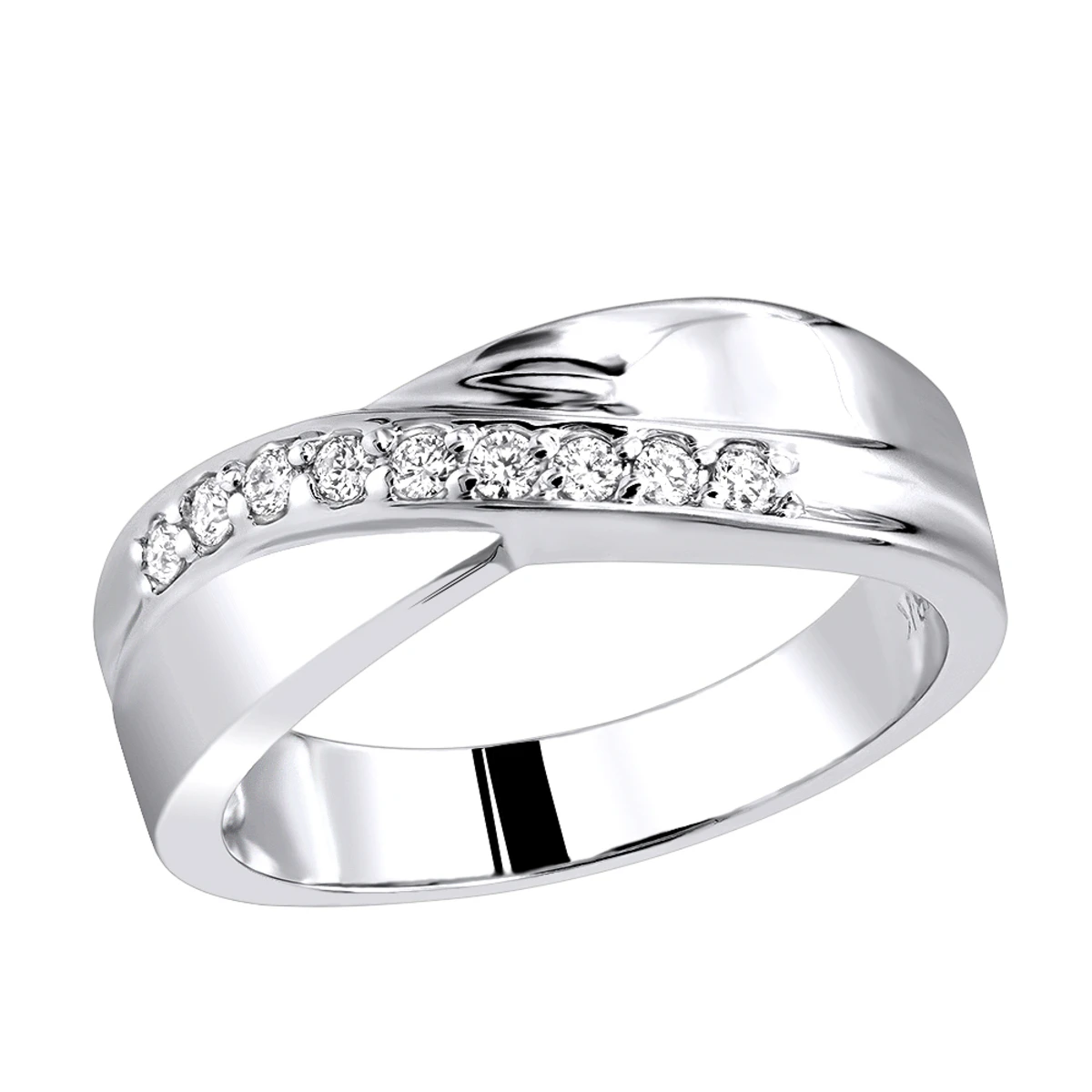 18K White Gold Women's Diamond Wedding Ring 0.27ct 3 18K White Gold Women's Diamond Wedding Ring 0.27ct