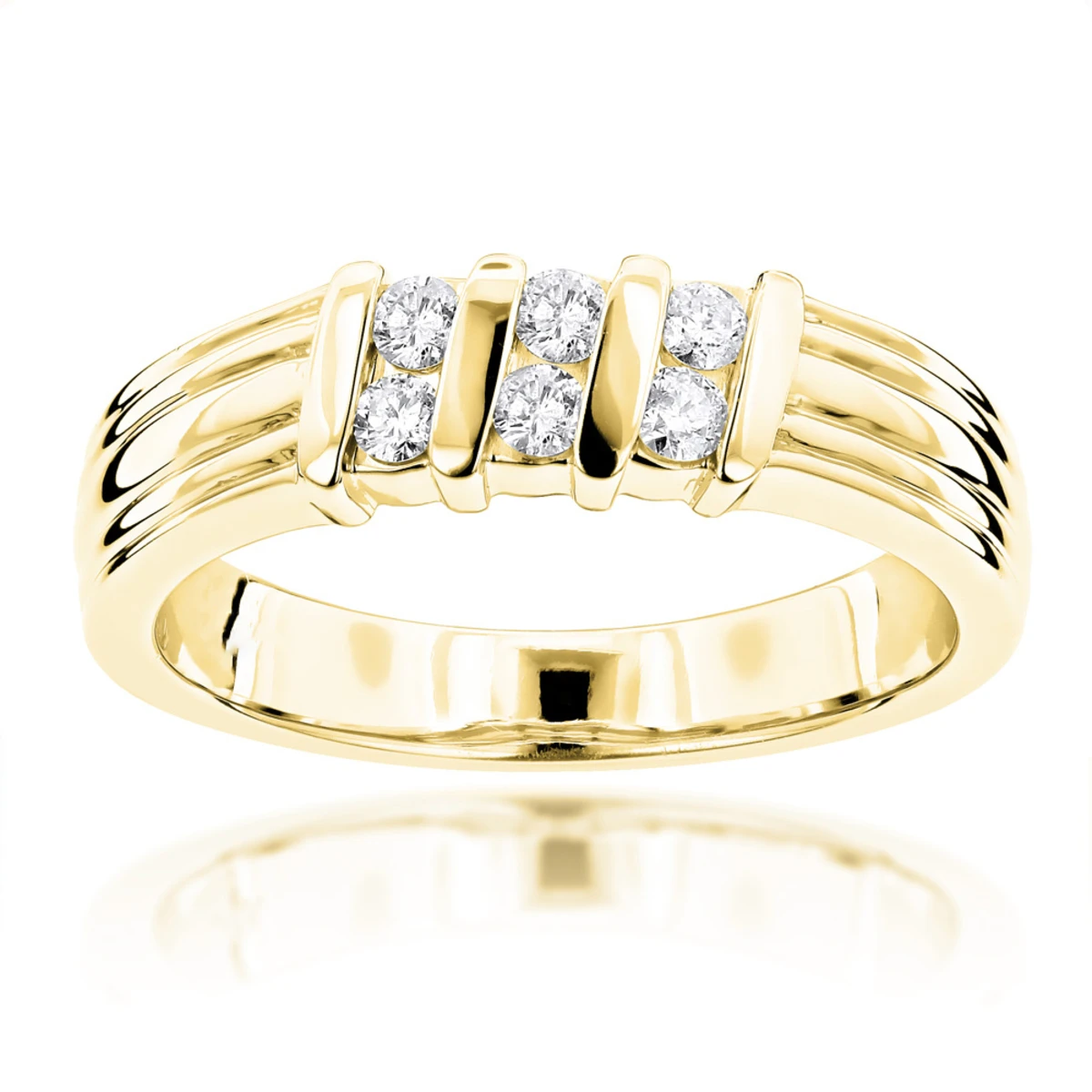 18K Yellow Gold Women's Diamond Wedding Ring 0.30ct 3 18K Yellow Gold Women's Diamond Wedding Ring 0.30ct