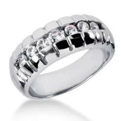 18K White Gold Women's Diamond Wedding Ring 0.53ct