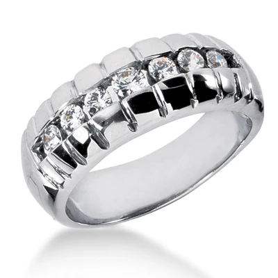 18K White Gold Women's Diamond Wedding Ring 0.53ct 3 18K White Gold Women's Diamond Wedding Ring 0.53ct